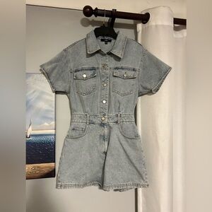 Lulu’s Denim Shorts Jumpsuit - 100% Cotton